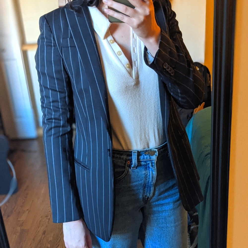 Vintage Club Monaco black pin stripe blazer